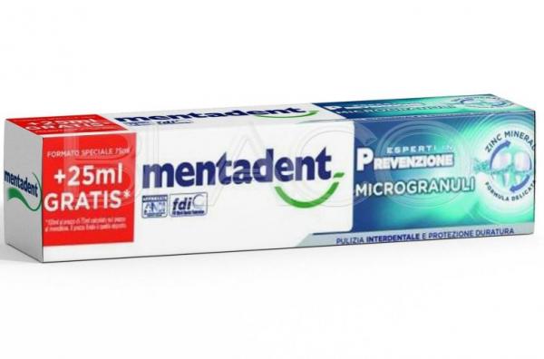 купить Зубная паста Mentadent Microgranuli с антибактериальным эффектом , 75 мл+25 мл (100 мл)