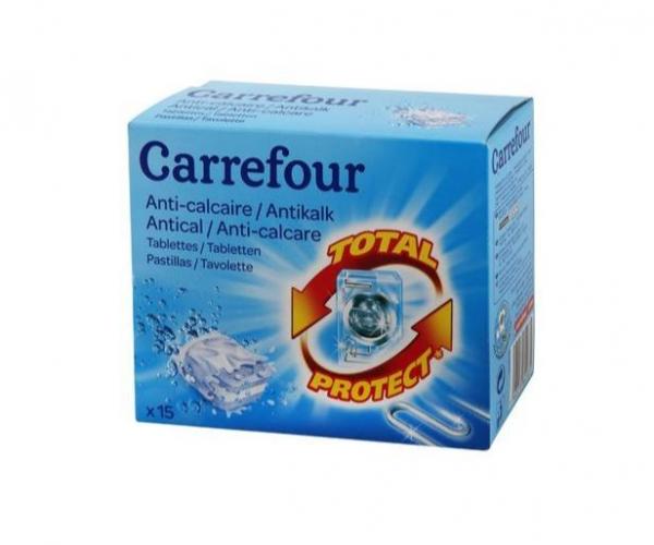Таблетки против накипи для стиральных машин Carrefour,  15 шт