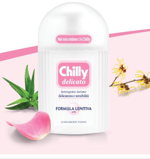 Гель для интимной гигиены деликатный Chilly delicato formula lenitiva pH5, 200 мл 