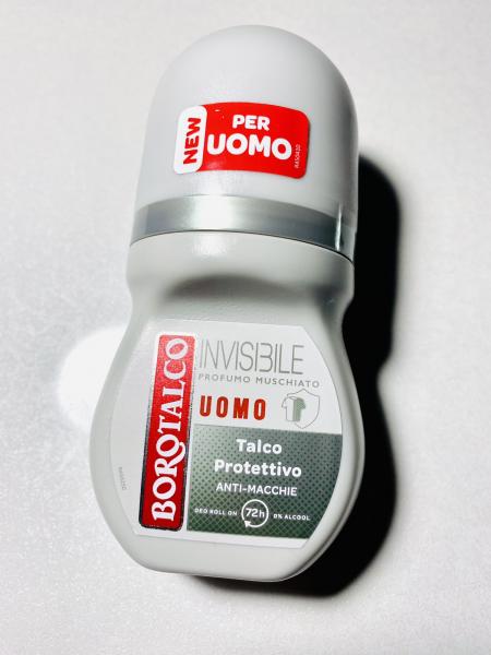 Роликовый дезодорант мужской Invisible Talcum Powder с защитным тальком Бороталько Borotalco